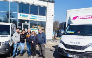 Ukraine-Aktion der Arndt Mobility Group: kostenfrei Stellung von LKWs für Sachspendentransport